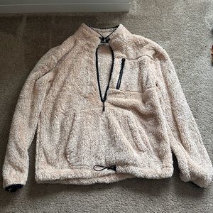 Quarter zip fuzzy jacket